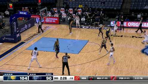 《NBA全场集锦》步行者vs灰熊第3节中文解说回放