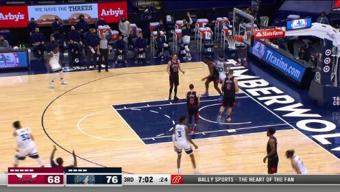 《NBA全场集锦》【原声】公牛117-121森林狼 唐斯拉塞尔各取27分关键时刻保住胜利