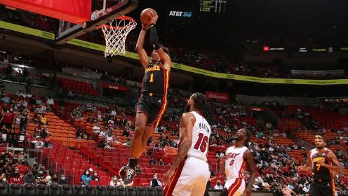 《NBA全场集锦》【原声】老鹰99-125热火 洛瑞首秀出战助飞阿德巴约背身暴扣