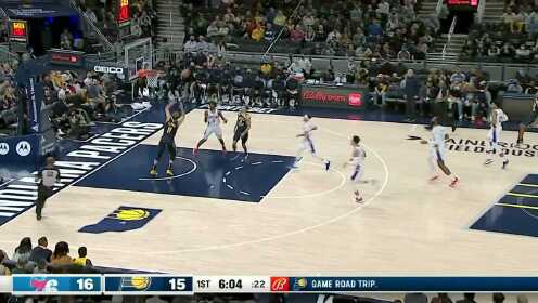 《NBA全场集锦》心有灵犀一点通 步行者三线快攻小萨空接终结