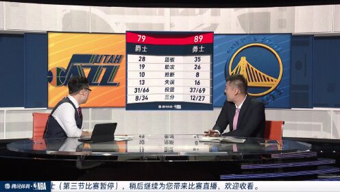 《金州勇士》NBA常规赛：爵士vs勇士第3节中文解说回放