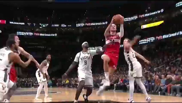 NBA常规赛：雄鹿vs奇才第4节中文解说回放