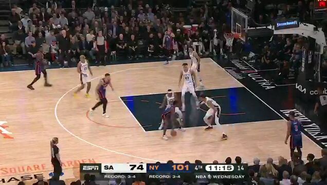 马刺vs尼克斯英文原声全场回放