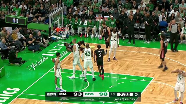 热火vs凯尔特人五佳球 阿德巴约单臂擎天无情隔扣波尔津吉斯