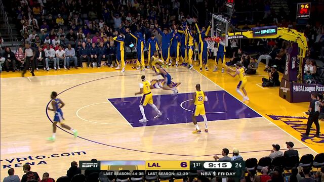 两位顶级后卫传接 保库连线三分应声入网