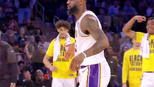 老詹翻身后仰杀死比赛后摇头晃脑庆祝