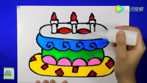 亲子游戏 生日蛋糕胶画