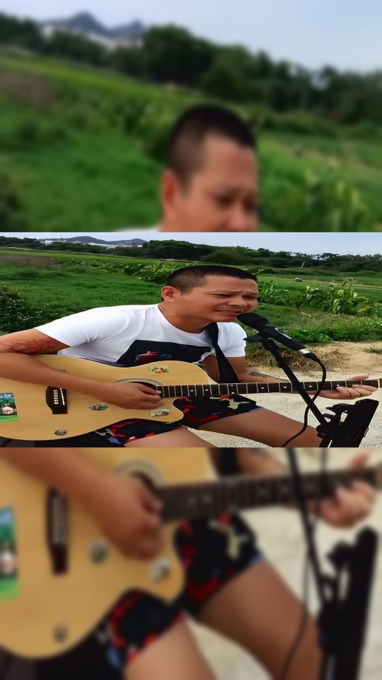 大哥户外弹唱《爱你一切》唱得真动听