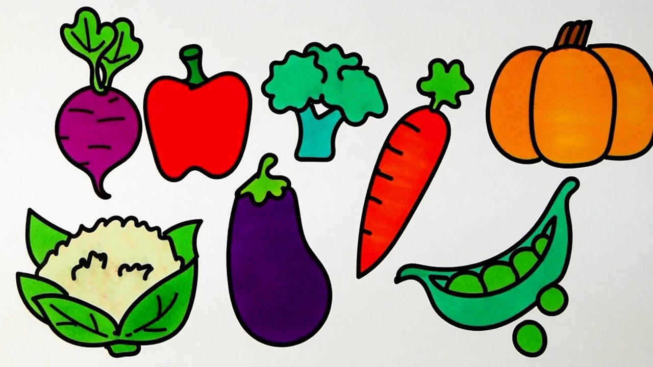 秋天水果蔬菜简笔画图片
