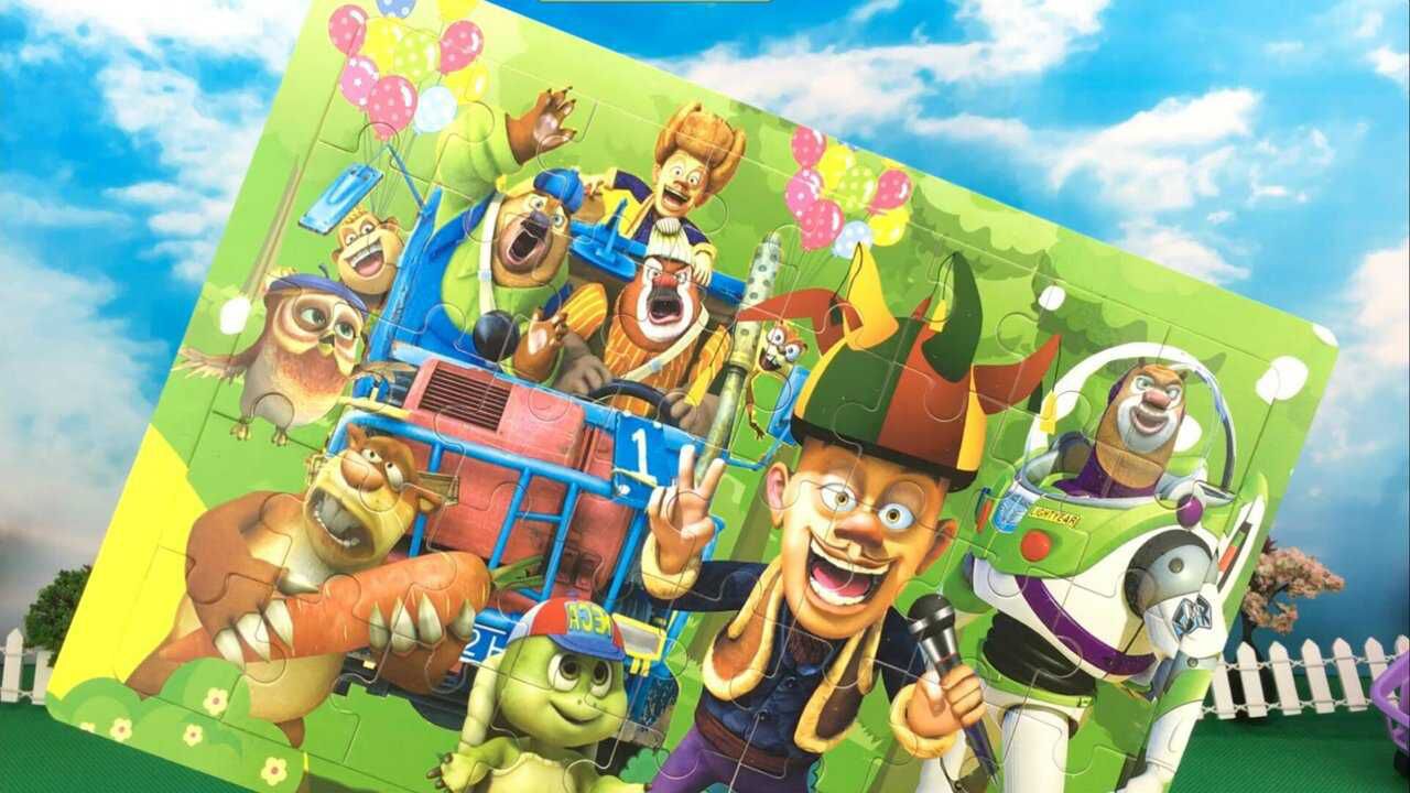 《玩具》糖糖亲子游戏 熊出没益智拼图玩具 麦霸光头强_高清1080p在线