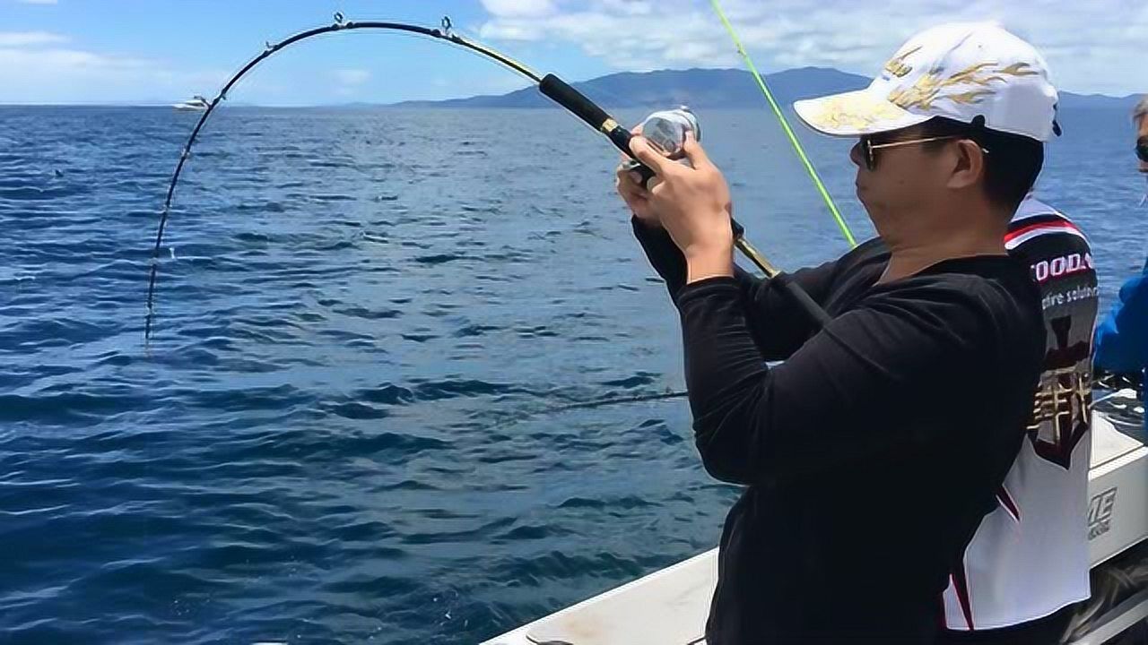 海钓新西兰第二季:鱼竿纷纷弯弓,钓鱼人各种姿势各种狂拉