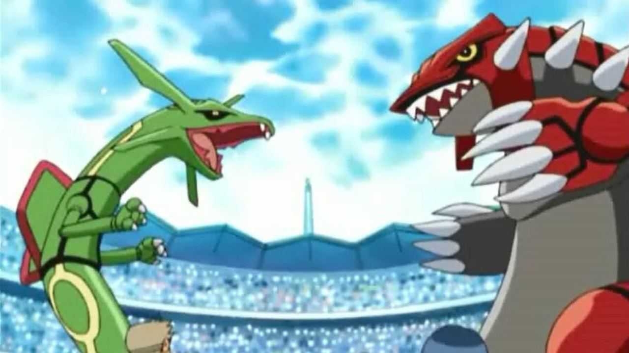 精灵宝可梦神兽之战烈空坐大战固拉多