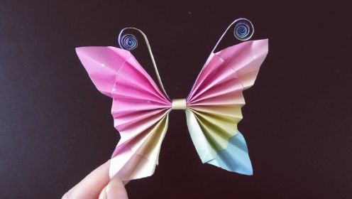 一张纸教你折出立体蝴蝶，做法简单关键漂亮，手工折纸视频教程
