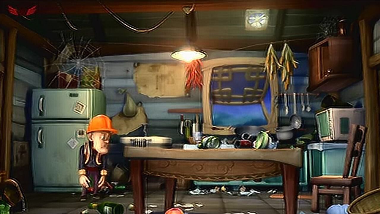 熊出没:光头强的桌子上面怎么这么乱呢,刚才是谁来过