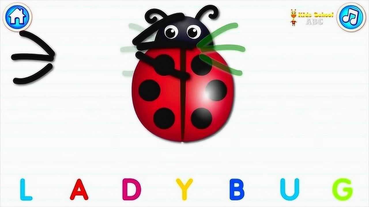 少儿英语益智早教动漫认识七星瓢虫学会拼读英语单词