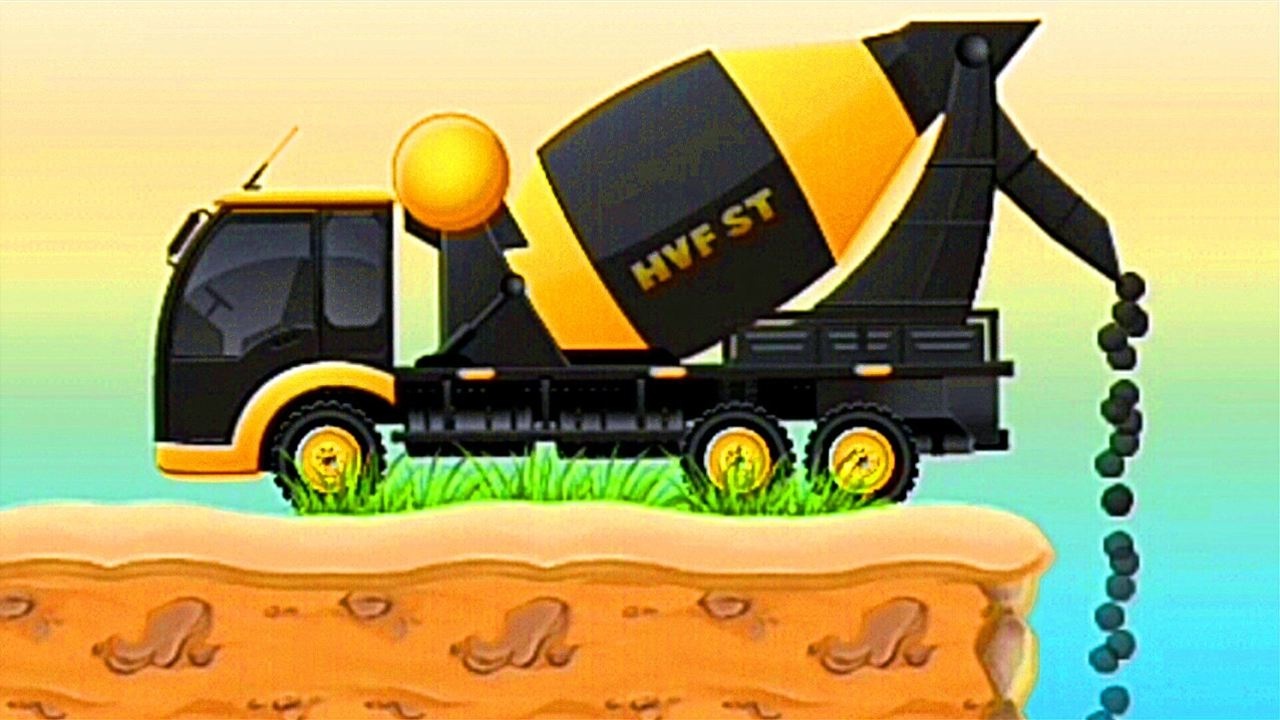 搅拌车水泥浇灌 少儿益智游戏趣味动画