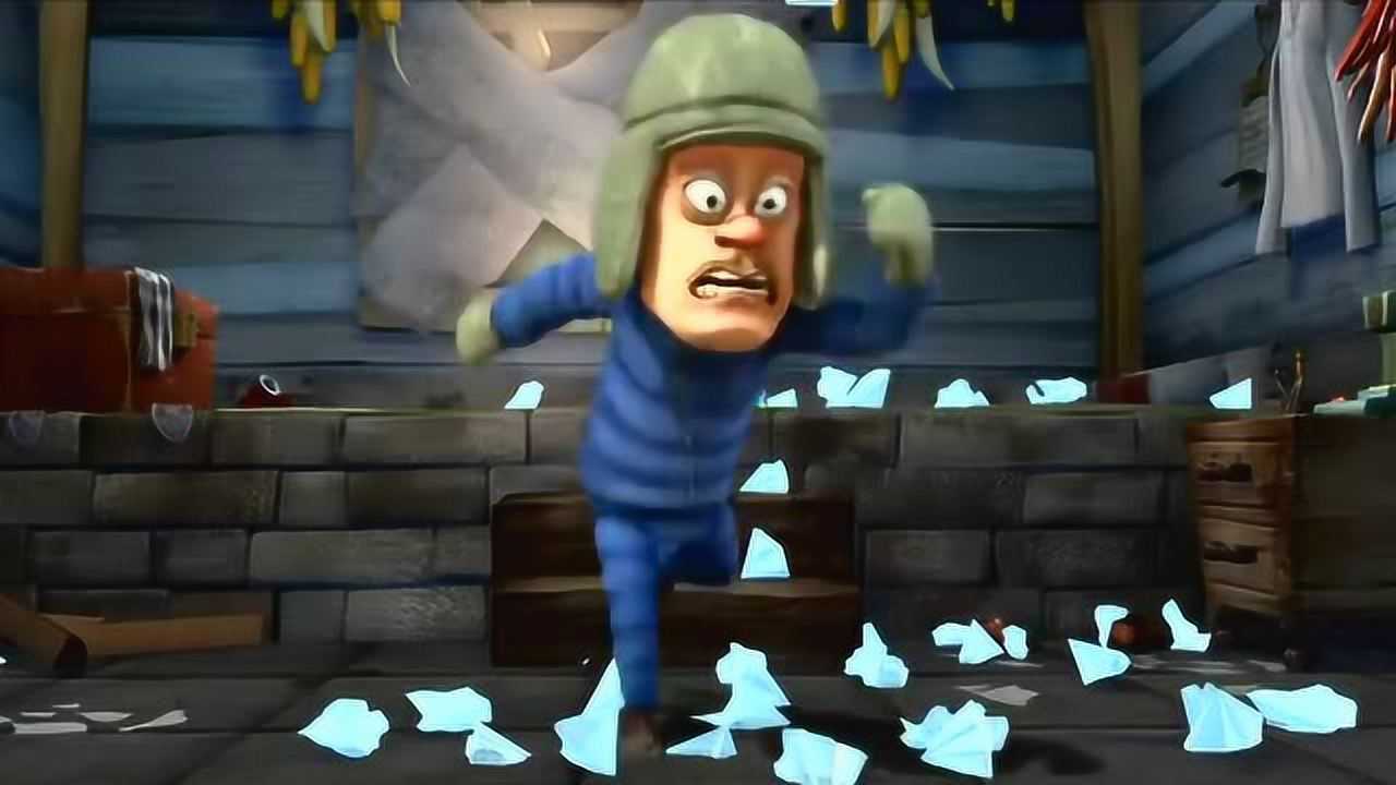 光头强家里在下冰雹了他想出去可是门窗都钉死了