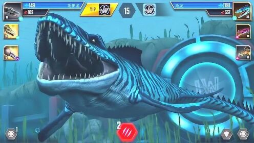 侏罗纪世界进化海王龙vs巨型鹦鹉螺vs伪蛇颈龙恐龙公园