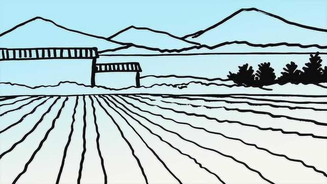 儿童简笔画教小朋友们画风景画田园