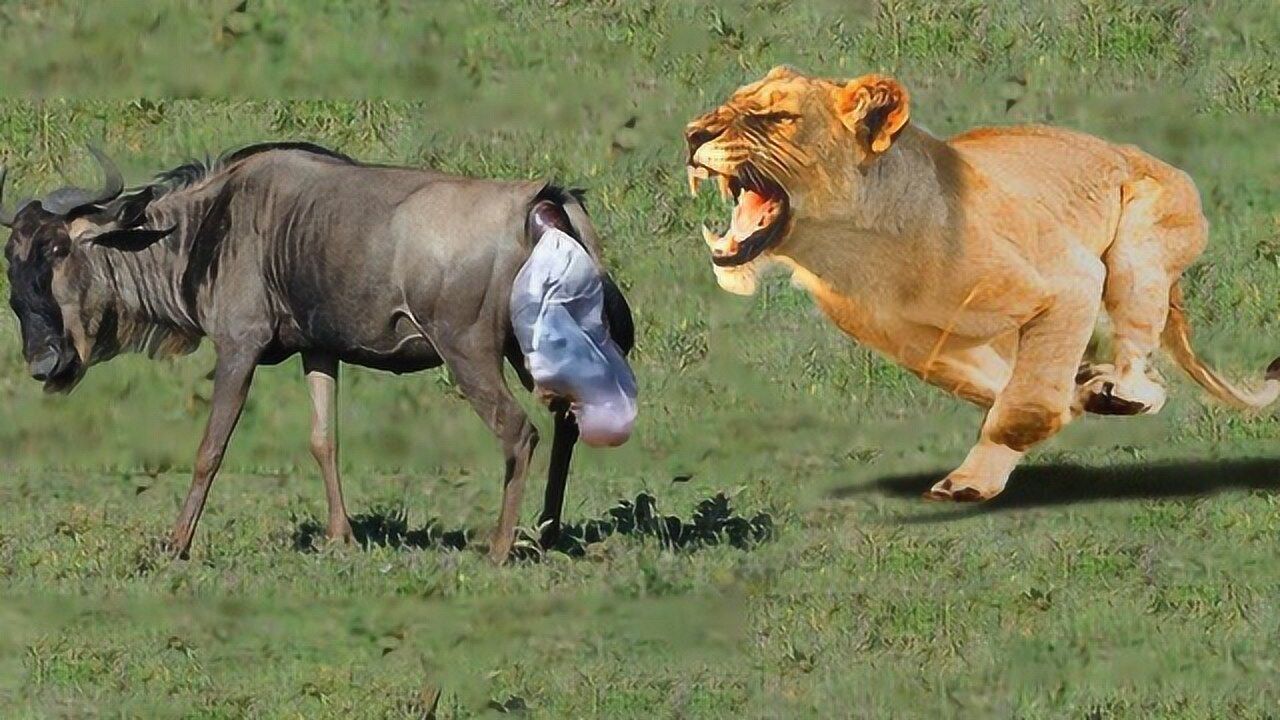 狮子攻击小角马,角马母亲看到狮子愤怒独自离开,没想到是这样下场