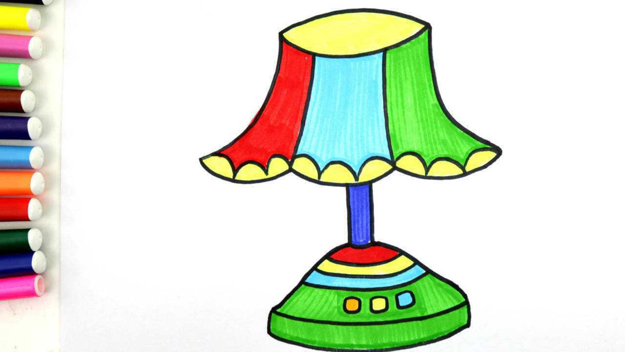 画一盏漂亮可爱的小台灯儿童日常用品简笔画