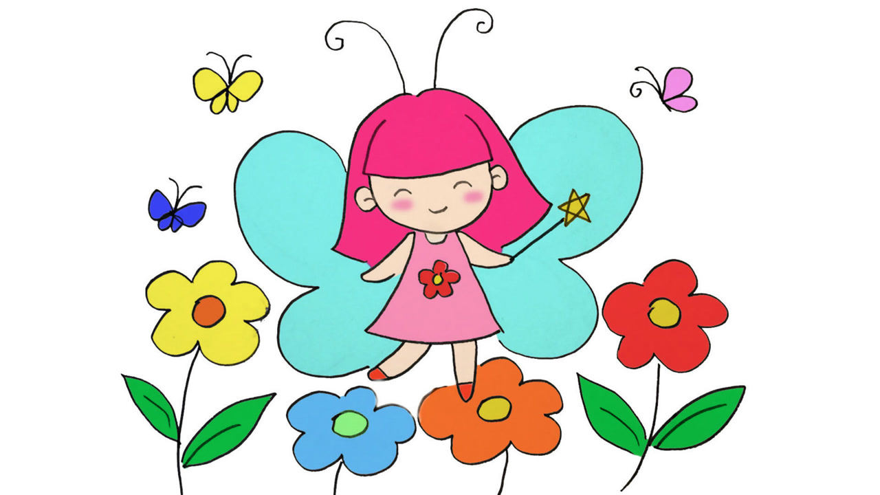 儿童简笔画教程可爱的花仙子小精灵好看又好画