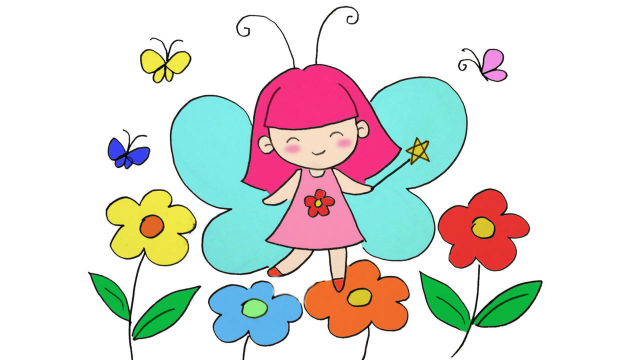 儿童简笔画教程可爱的花仙子小精灵好看又好画