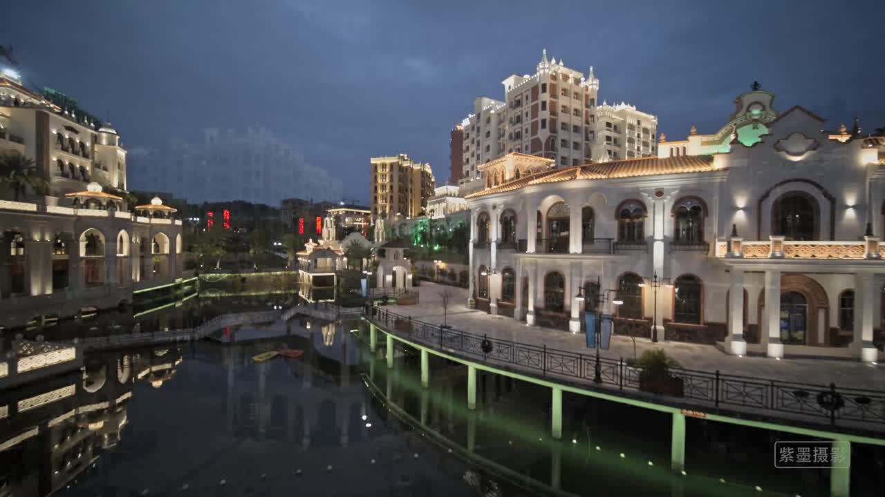 梅州客天下-威尼斯水城夜景灯光摄影