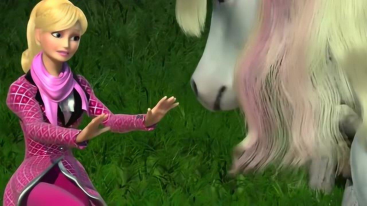 芭比姐妹与小马:芭比找救她的小白马,没想到芭比救了它!