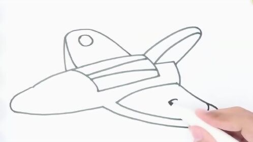 简笔画大型飞机模型,教你画交通工具,儿童艺术启蒙