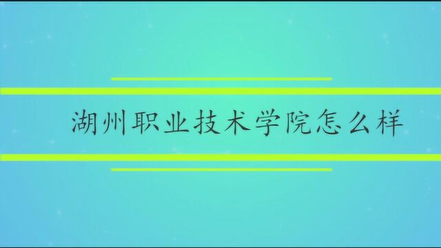 湖州职业技术学院怎么样