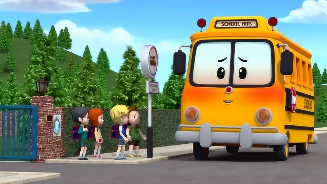 变形警车珀利:校车斯库比生病了?孩子们一起来照顾他