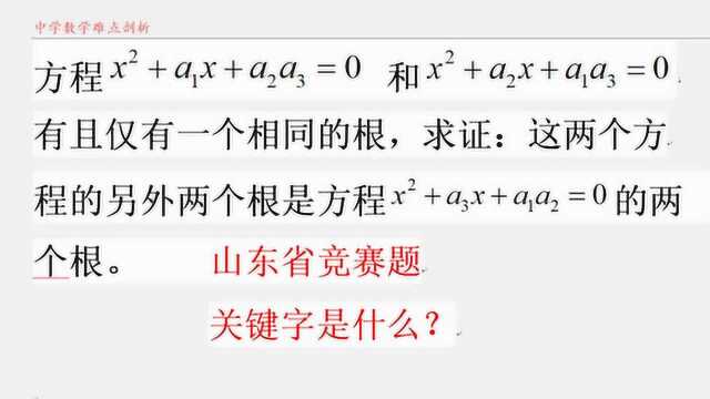 山东省数学竞赛题中考压轴题 审题!盯住关键字,信息量最大!