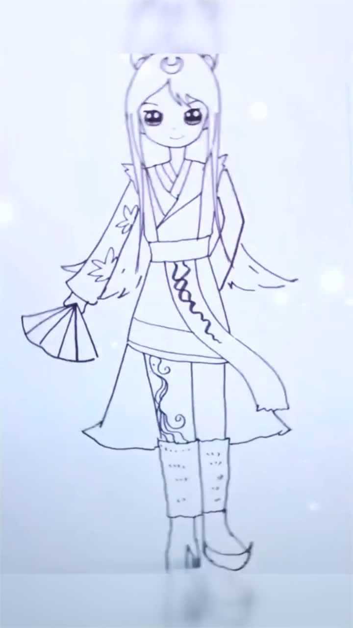 姐姐画的灵犀阁的狐狸颜爵,完成之后看呆了网友好帅气