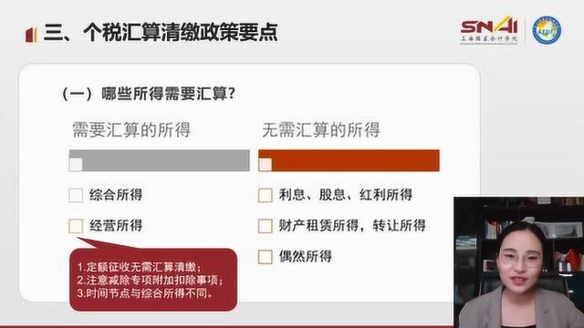 税务管理:哪些收入需要进行汇算清缴