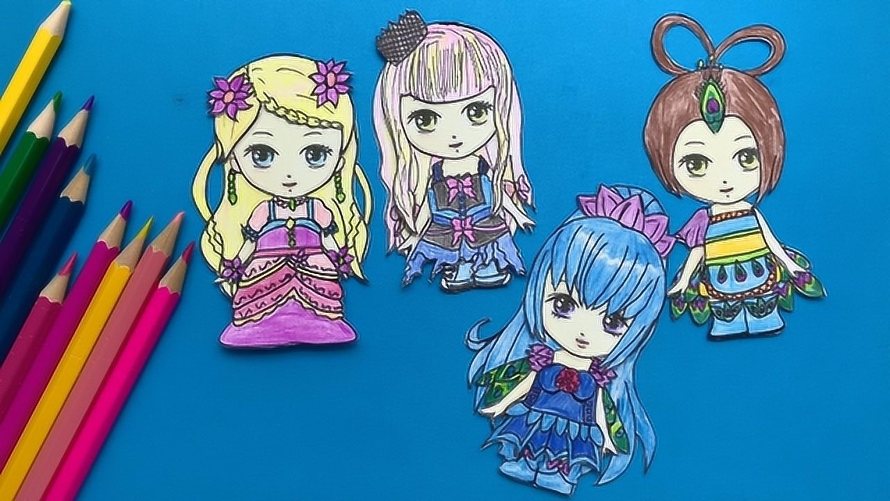 纸娃娃手绘手工教程:如何制作q版叶罗丽灵公主?做法详细简单