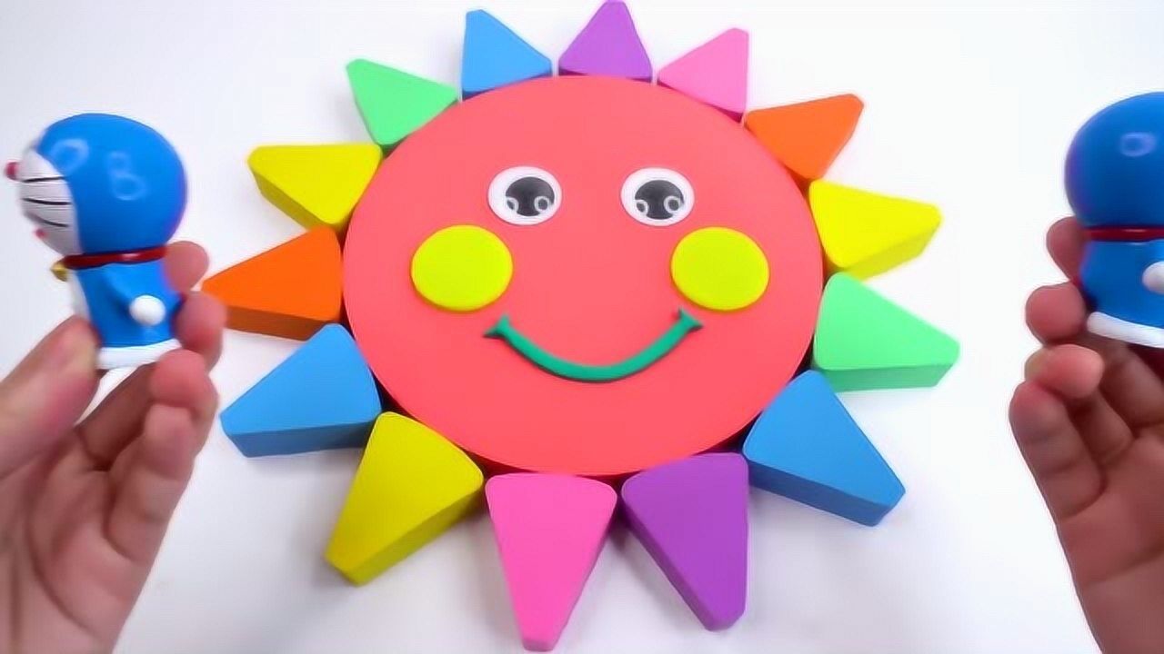 用太空沙彩泥制作向日葵笑脸