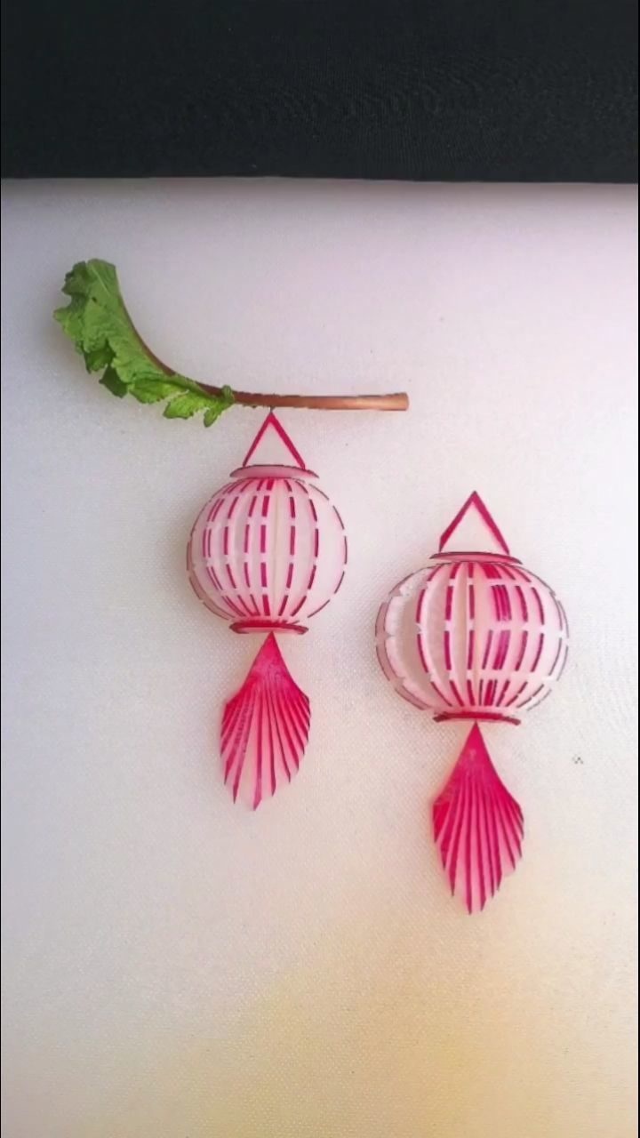 灯笼 摆盘这样子弄很有创意哦!