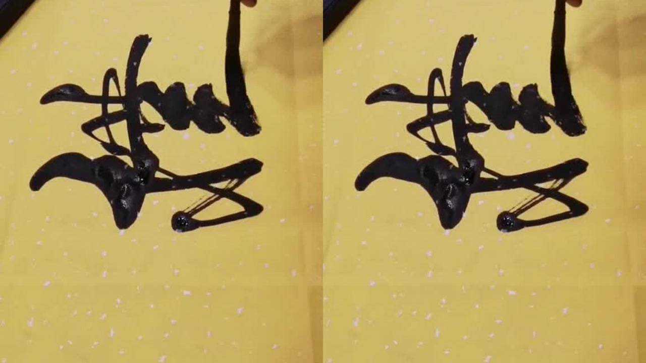 静看张郎写书法朴实无华