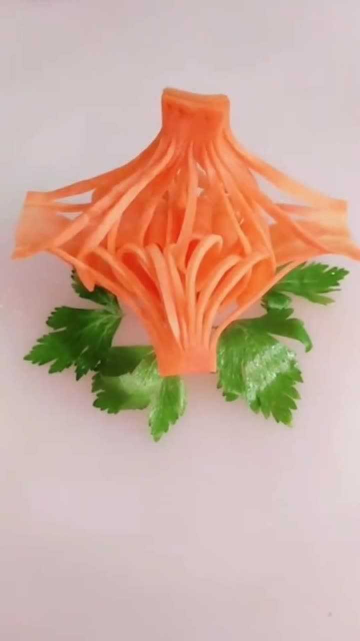 五星级厨师,用胡萝卜雕刻的造型,看着简直太美了