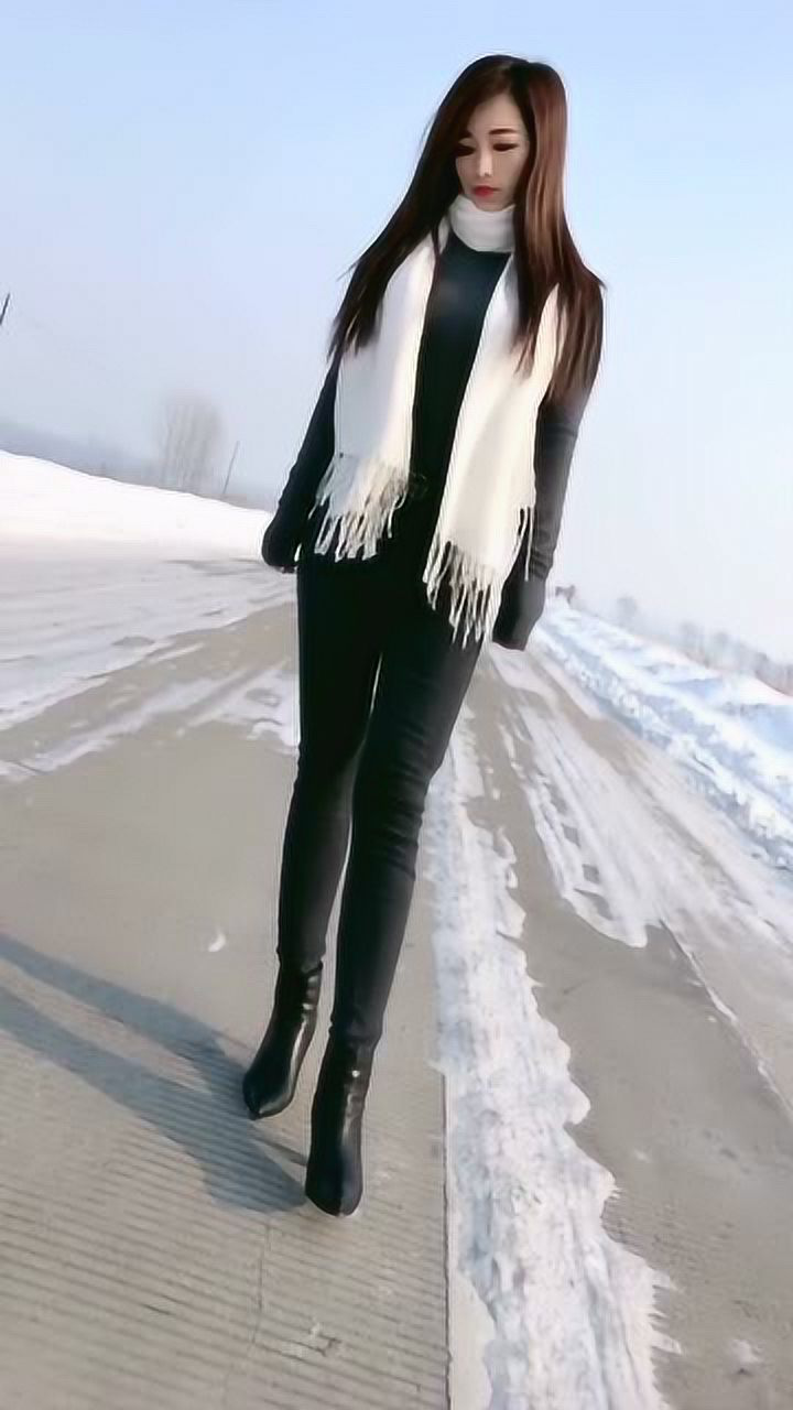 北方美女真好看,下雪后的景色也很美_腾讯视频