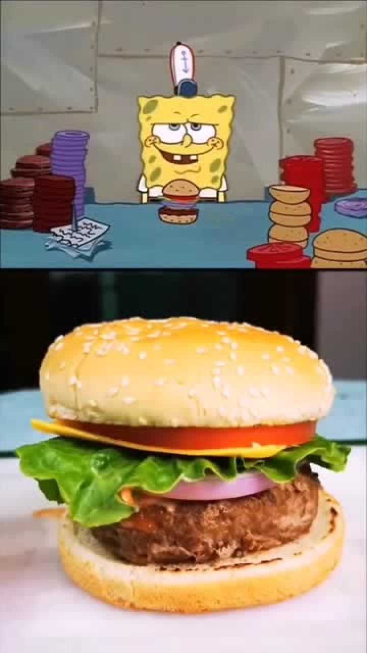 跟着海绵宝宝一起来做美味的蟹黄堡!