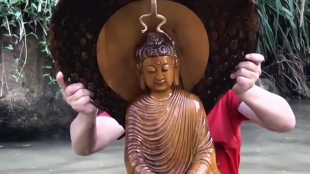 龙化身蛇为佛遮风挡雨小哥亲手雕刻了这个作品真是惊艳到我了