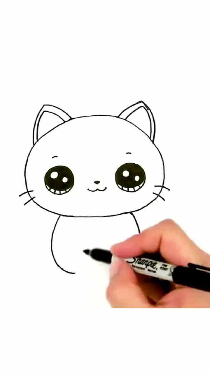 用马克笔画一只小猫咪超级简单你也能画得很好