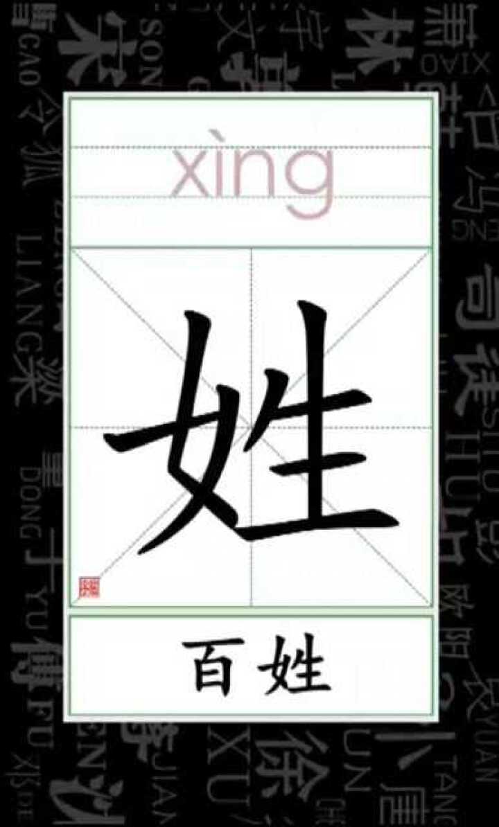 小学语文看笔顺识字组词姓百姓