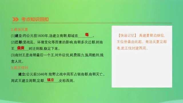 中考历史复习:中国古代史夏商周时期早期国家的产生与社会变革