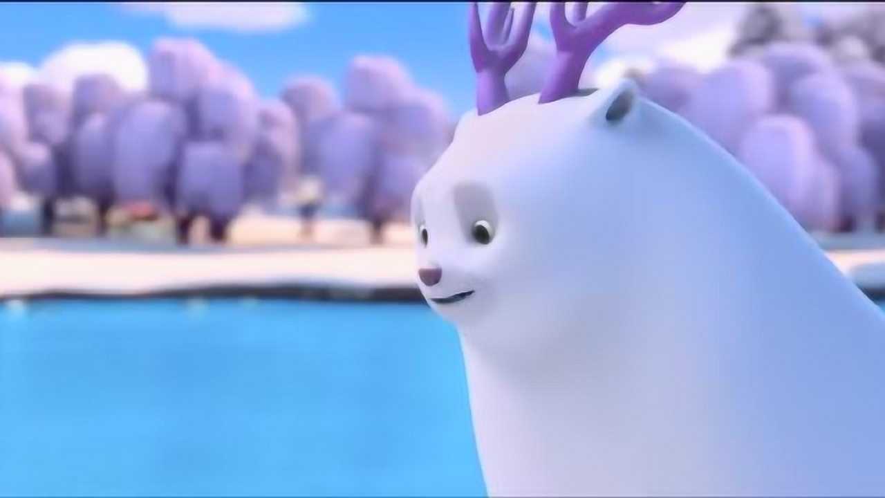 熊出没之雪岭熊风:熊二和大白熊成了好朋友,它们在一起玩得真开心_腾