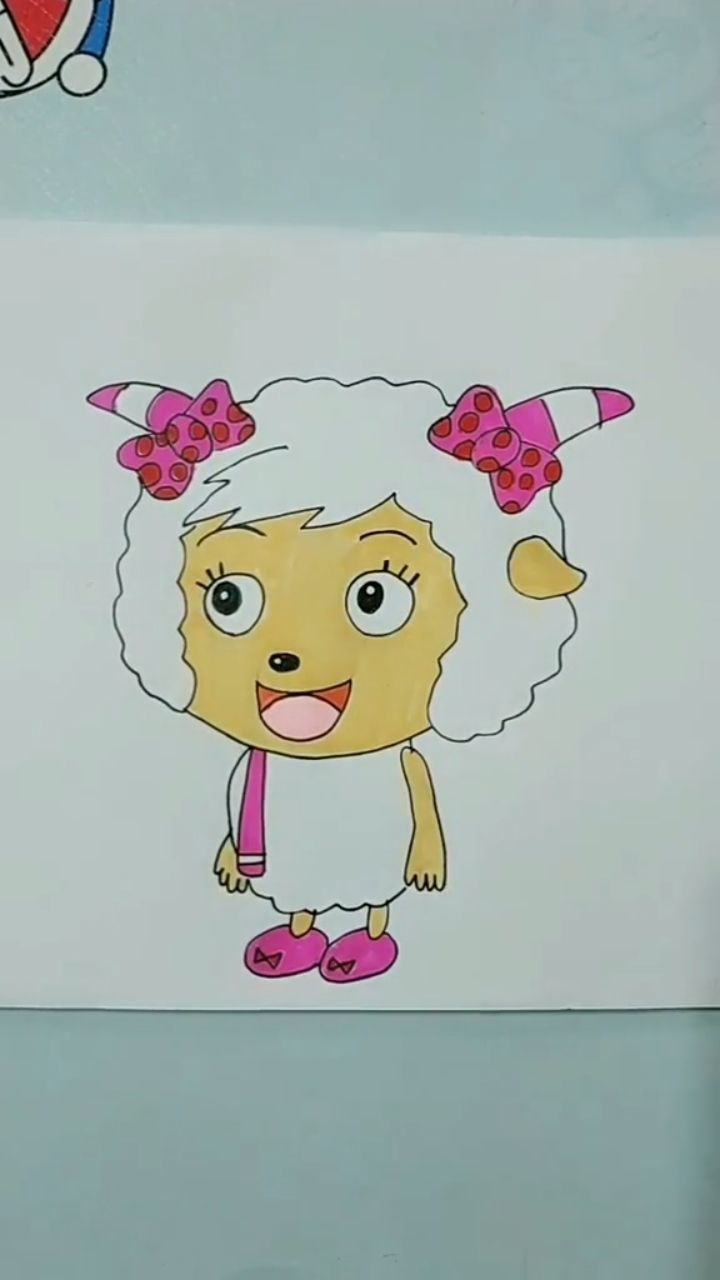 画美丽的美羊羊简笔画