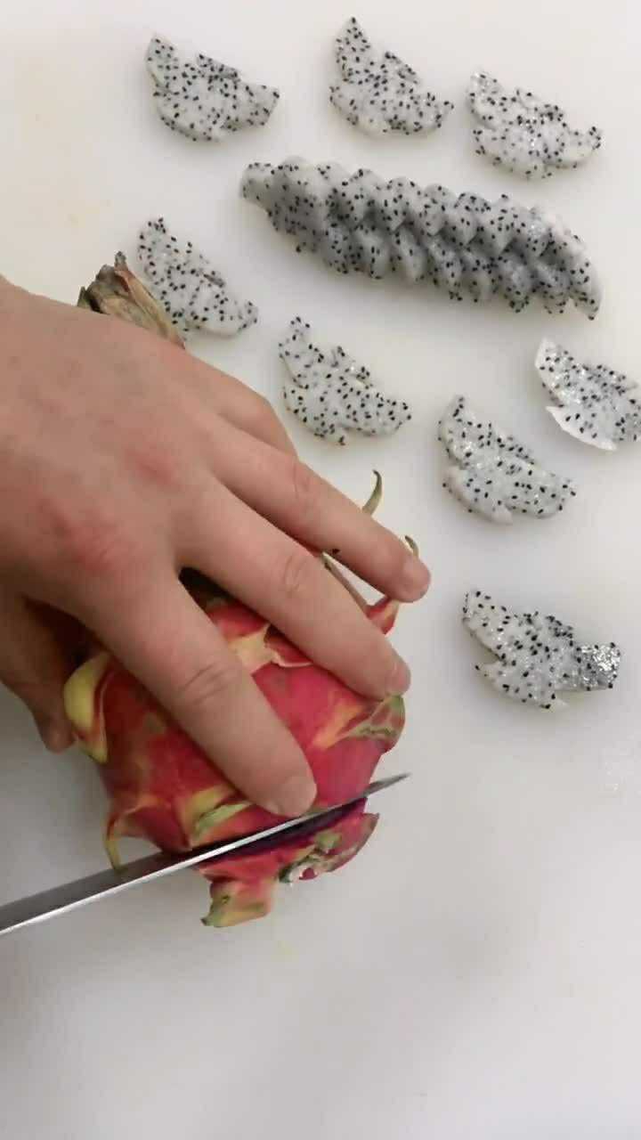 火龙果还可以这样切这样切的火龙果摆盘特别精致
