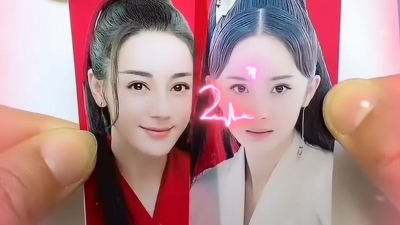 迪丽热巴和杨幂两个女神的照片合在一起太漂亮了逆天的颜值